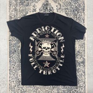 Addiction Black Skull Graphic Tee
